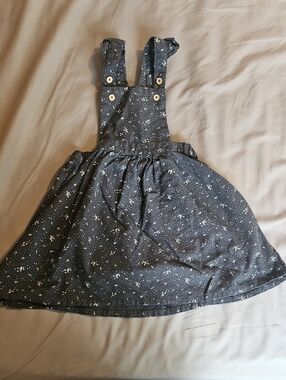 Girls Floral Pinafore Dress Suspender Skirt 18m